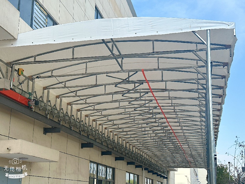推拉棚 廠房過（guò）道連廊大跨度懸空電動伸縮雨棚 一件開合（hé）可定（dìng）製 防違建
